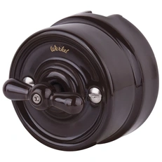 Изображение Выключатель на 4 положения двухклавишный (коричневый) Ретро W5620014